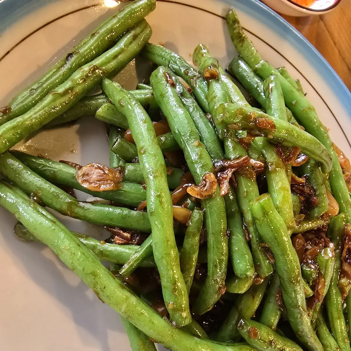 蒜香四季豆 greenbeans with minced garlic with soy sauce